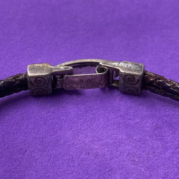 💛 Brighton Silver Plated Leather Cord Bracelet As Is - Picture 3 of 3